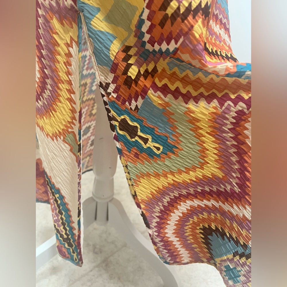 Zara Multicolor V-neck Geometrical Print Dress - Picture 10 of 10